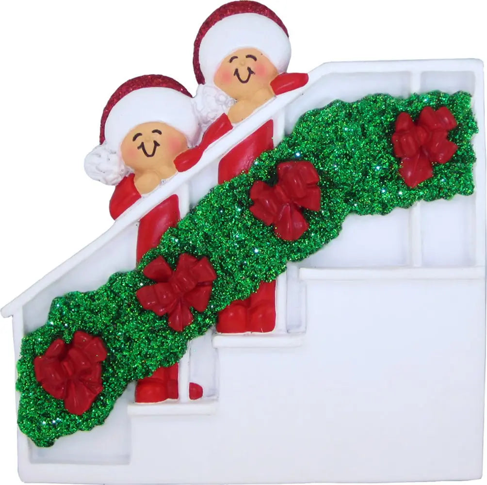 Christmas Bannister: 2 People - Last Elf on the Left