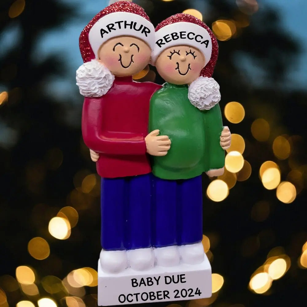 Expecting Family: 5 People Christmas Ornament - Last Elf on the Left