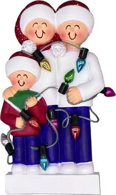 Family in Christmas Lights: 3 People - Last Elf on the Left