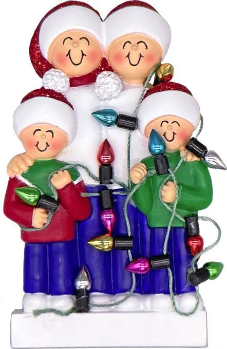 Family in Christmas Lights: 4 People - Last Elf on the Left