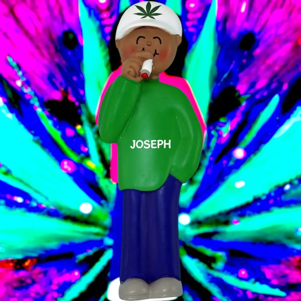 Smoking: Male, African - American Christmas Ornament - Last Elf on the Left