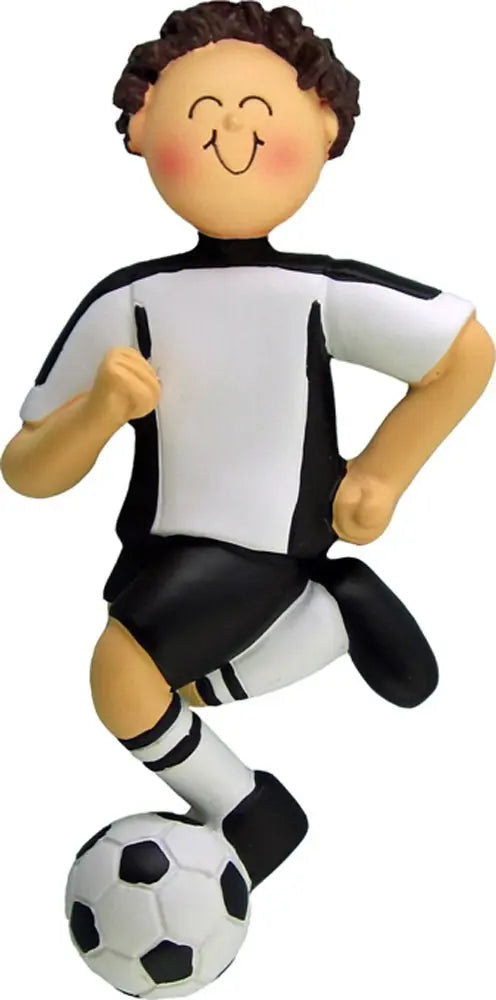 Soccer, Dribbling: White Uniform, Male Brown - Last Elf on the Left