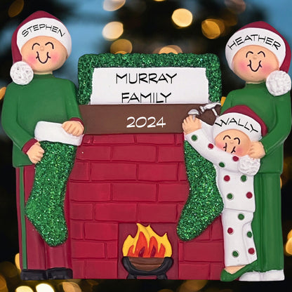 Stockings Family: 5 People Christmas Ornament