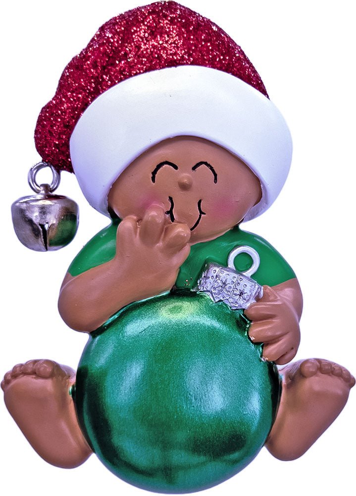 Baby & Christmas Ball: Red, African - American - Last Elf on the Left