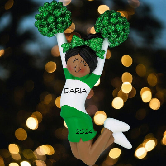 Cheerleader: Green Uniform, Female African - American - Last Elf on the Left