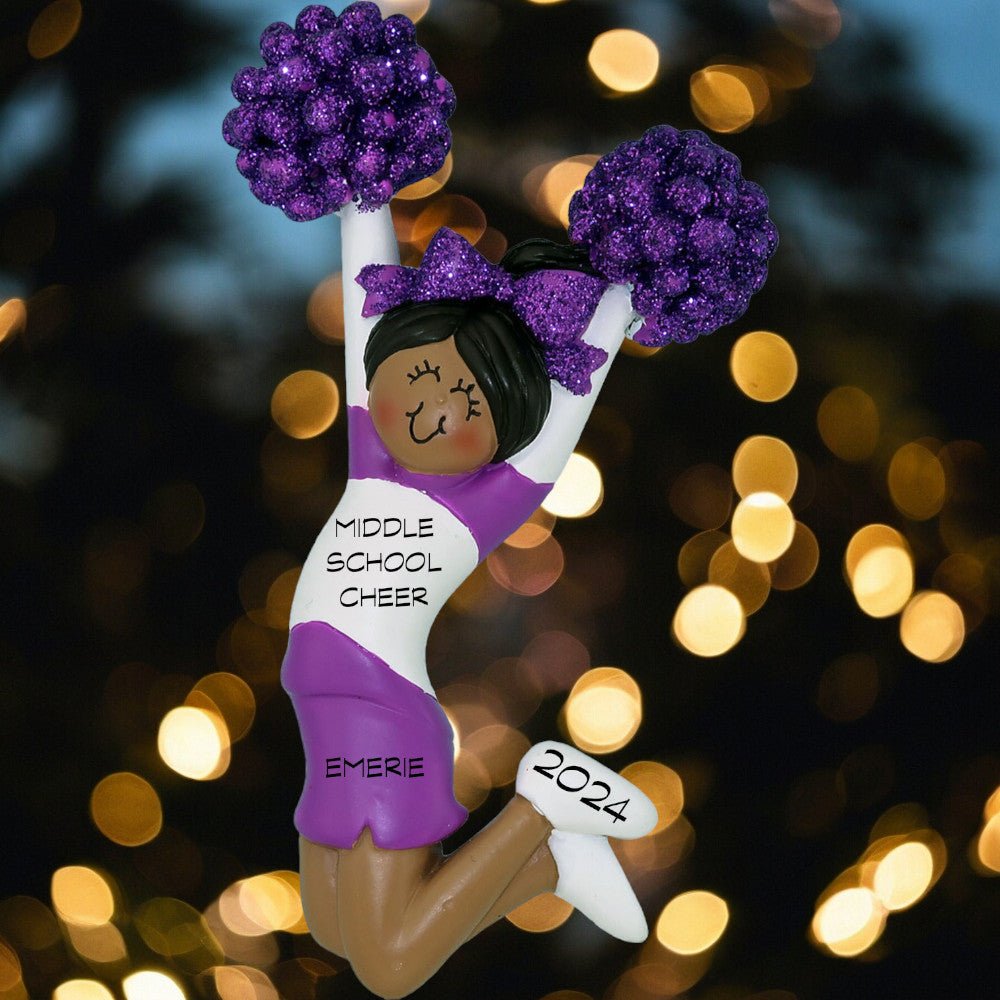 Cheerleader: Purple Uniform, Female African - American - Last Elf on the Left