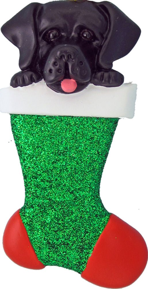 Dog in Stocking: Labrador Black - Last Elf on the Left