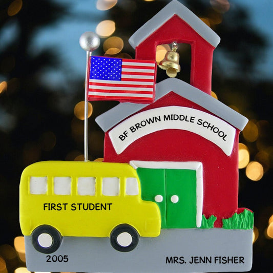 School w/ School Bus - Last Elf on the Left