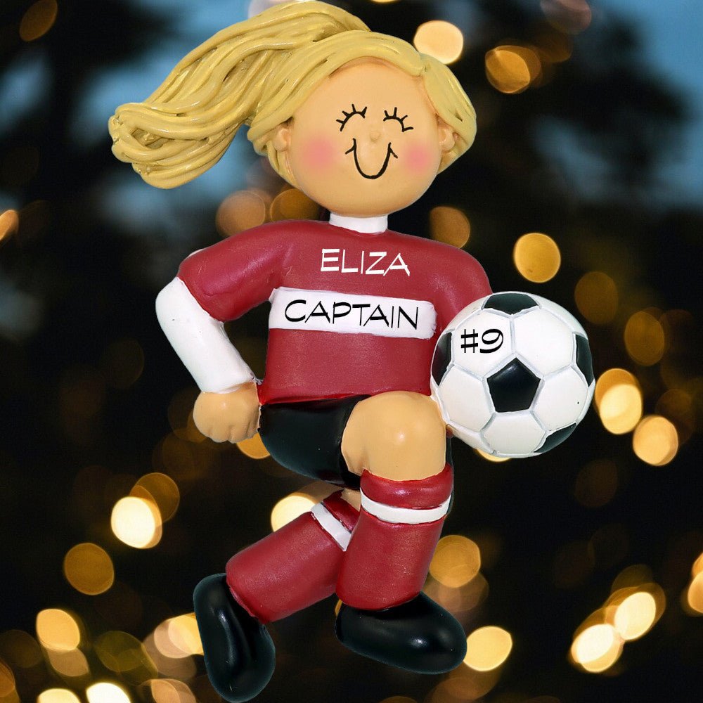 Soccer, Child: Red Uniform, Female Blonde - Last Elf on the Left