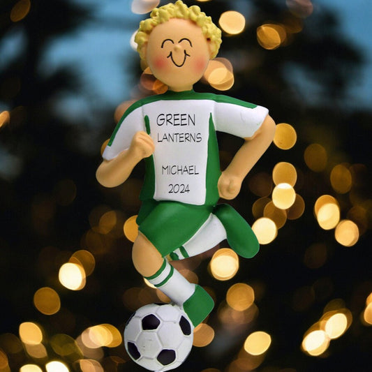 Soccer, Dribbling: Green Uniform, Male Blonde - Last Elf on the Left